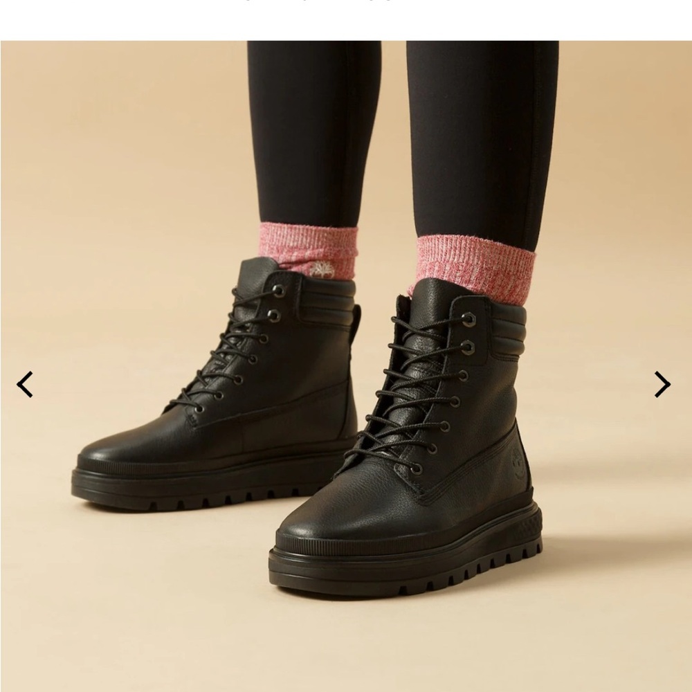 Timberland Ray city 6 (Women’s) Black Leather Lace-Up Boots NO BOX